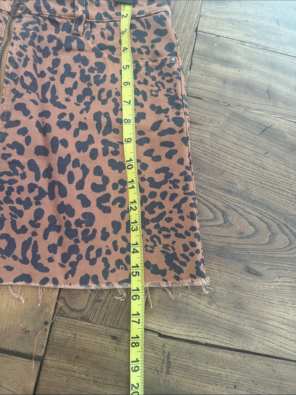 Free People ( we the Free) Rust Leopard Zip-Front Mini Skirt. Size 30